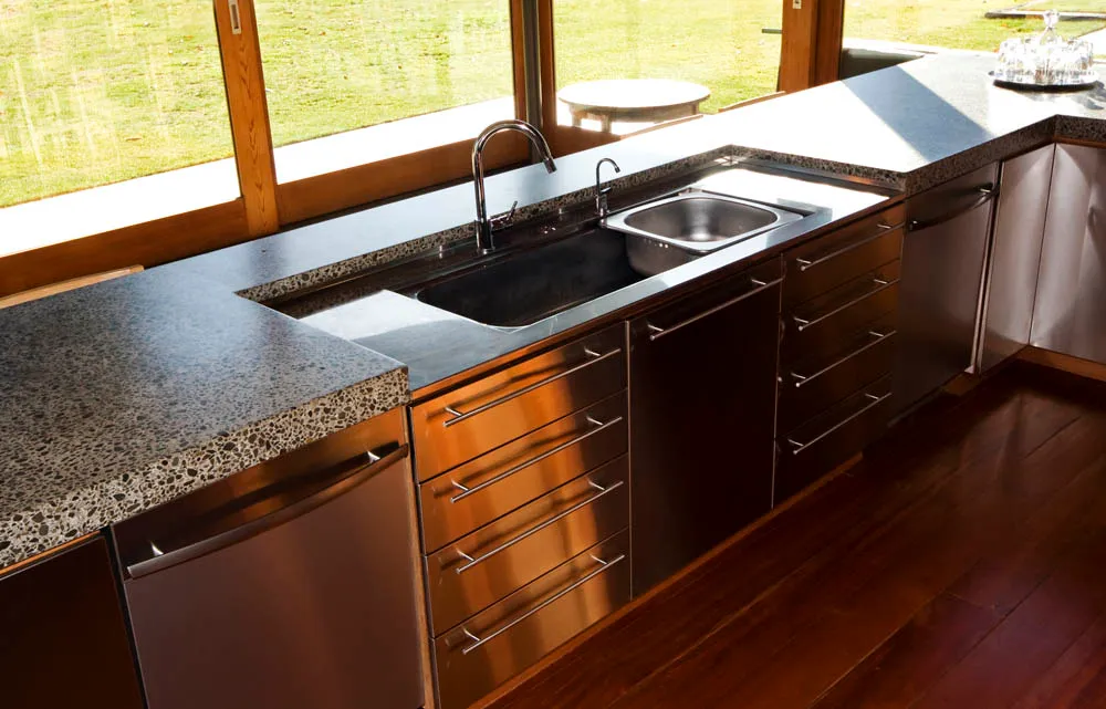 Custom stainless steel benchtop fabricated in Taupō